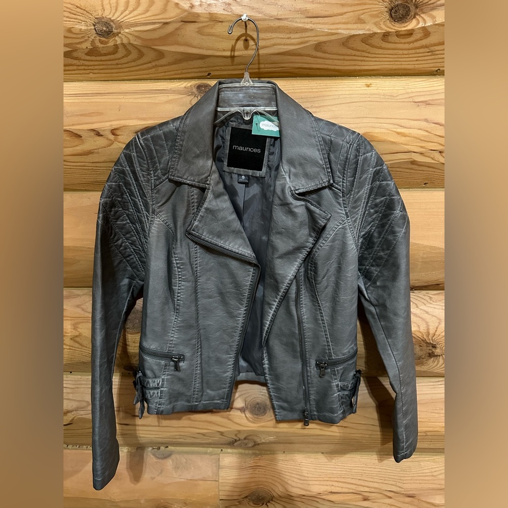 Maurices Grey Leather Jacket